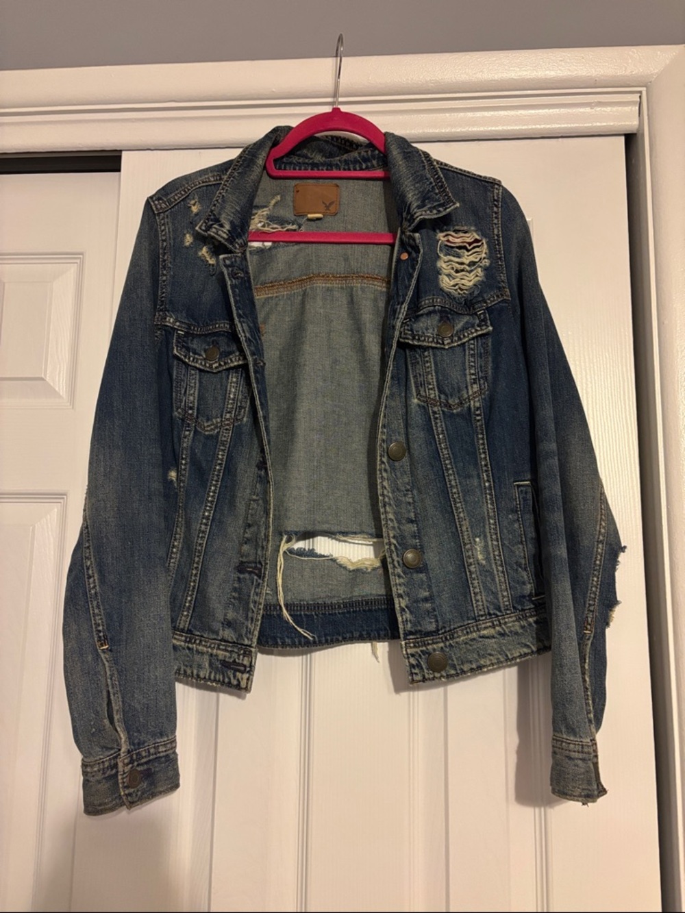 AE Distressed Blue Denim Jacket